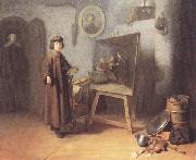 Gerrit Dou, Painter in his studio (mk33)